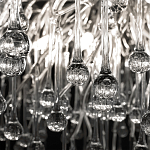 Люстра подвесная с прозрачными стеклянными подвесками в форме капель Диаметр 100 см Droplet Chandelier варинант исполнения - 20 | Loft Concept во Владивостоке