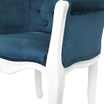 Кресло низкое в стиле прованс Louis French Armchair white and blue velour варинант исполнения - 4 | Loft Concept во Владивостоке
