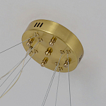 Люстра подвесная двухъярусная с золотистымыми кольцами и прозрачными стеклянными элементами Ring Horizontal варинант исполнения - 2 | Loft Concept во Владивостоке