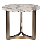 Столик журнальный с круглой мраморной столешницей Unique Stone Design варинант исполнения - 1 | Loft Concept во Владивостоке