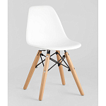 Пластиковый стул на ножках из массива бука Eames Small White варинант исполнения - 1 | Loft Concept во Владивостоке
