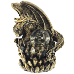 Декоративная статуэтка Дракон со стеклянным шаром Dragon and Glass Ball Gold Black варинант исполнения - 1 | Loft Concept во Владивостоке