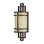 Бра бронзового цвета с полукруглым матовым стеклянным плафоном в геометрическом каркасе Feiss варинант исполнения - 1 | Loft Concept во Владивостоке