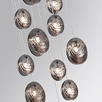 Люстра каскадная с 11-ю круглыми плафонами из рельефного стекла Disc Light варинант исполнения - 5 | Loft Concept во Владивостоке