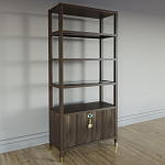 Стеллаж со стеклянными полками Elsa Dreams Walnut варинант исполнения - 2 | Loft Concept во Владивостоке