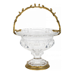 Чаша из прозрачного стекла на ножке с бронзовой ручкой в виде ветки Eden Garden варинант исполнения - 1 | Loft Concept во Владивостоке