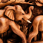 Панно из дерева слоны Panel With Animals варинант исполнения - 3 | Loft Concept во Владивостоке