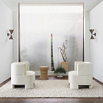 Приставной стол с отделкой из джута Juti D35 см варинант исполнения - 6 | Loft Concept во Владивостоке