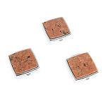 Таблетница карманная квадратная с 2-мя отделениями с зеркалом и накладкой из натурального камня Пегматит Silver Stone Pillboxes варинант исполнения - 4 | Loft Concept во Владивостоке