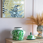 Ваза с зелёными листьями и крышкой Vase Green Leaves варинант исполнения - 4 | Loft Concept во Владивостоке