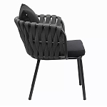 Стул мягкий с декором в виде плетеных лент на спинке и подлокотниках Semicircular Chair Decorated with Ribbons варинант исполнения - 9 | Loft Concept во Владивостоке