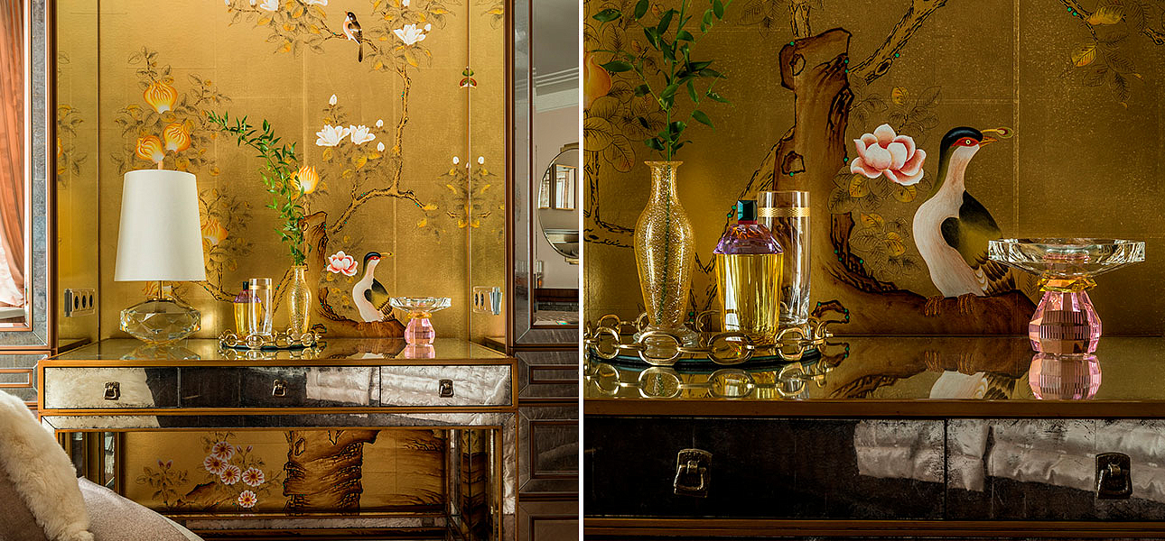 Обои шинуазри Japanese Garden Original colourway on Deep Rich Gold gilded paper Обои шинуазри Japanese Garden Original colourway on Deep Rich Gold gilded paper - Loft-Concept во Владивостоке