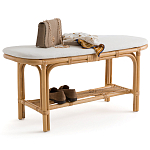 Скамья из ротанга с подушкой Manlio Rattan Bench варинант исполнения - 3 | Loft Concept во Владивостоке
