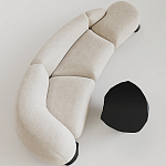 Диван Cannes трехместный с обивкой букле молочного цвета варинант исполнения - 1 | Loft Concept во Владивостоке