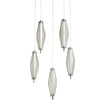 Люстра круглая каскадня с 5-ю плафонами из металлической сетки Mesh Lampshade Lighting варинант исполнения - 1 | Loft Concept во Владивостоке