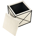 Пуф бежевый с черной металлической рамой Beige Pouf варинант исполнения - 1 | Loft Concept во Владивостоке