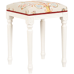 Банкетка одноместная из массива бука бежевая с растительным орнаментом Raffael Beige Floral Banquette варинант исполнения - 1 | Loft Concept во Владивостоке