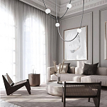 Подвесной светильник в форме дуги с белыми шарообразными плафонами Flos Wireline Lighting варинант исполнения - 4 | Loft Concept во Владивостоке