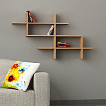 Полка фигурная подвесная цвета древесины HALIC BOOKCASE OAK варинант исполнения - 1 | Loft Concept во Владивостоке
