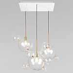Люстра подвесная 3 лампы с прозрачными стеклянными шарами и золотыми деталями Giopato & Coombes варинант исполнения - 1 | Loft Concept во Владивостоке