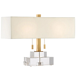 Настольная лампа прямоугольная на прозрачном основании Charm and Luxury варинант исполнения - 2 | Loft Concept во Владивостоке