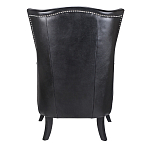 Кресло из натуральной кожи на 4-х деревянных ножках из массива бука Daniel Leather Armchair black варинант исполнения - 3 | Loft Concept во Владивостоке