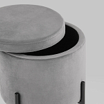 Серый пуф на черных ножках SANJAY варинант исполнения - 3 | Loft Concept во Владивостоке