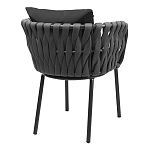 Стул мягкий с декором в виде плетеных лент на спинке и подлокотниках Semicircular Chair Decorated with Ribbons варинант исполнения - 10 | Loft Concept во Владивостоке