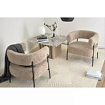 Кресло полукруглое мягкое с буклированной обивкой Armchair with Boucle Upholstery варинант исполнения - 4 | Loft Concept во Владивостоке