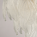 Люстра на цепи с прозрачными стеклянными подвесками в виде листьев Textured Glass Chandelier варинант исполнения - 8 | Loft Concept во Владивостоке