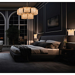 Люстра двухъярусная с текстурными овальными абажурами Splendor Palace Style варинант исполнения - 5 | Loft Concept во Владивостоке