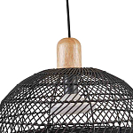 Подвесной светильник с округлым абажуром из черного ротанга Wicker Furniture варинант исполнения - 4 | Loft Concept во Владивостоке