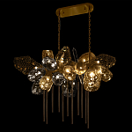 Люстра подвесная с 22-мя гранёными стеклянными плафонами с вертикальными подвесками Gilded Mirage  варинант исполнения - 6 | Loft Concept во Владивостоке