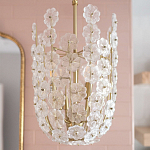 Подвесной светильник декорированный цветами из стекла Lightness of Flowers варинант исполнения - 4 | Loft Concept во Владивостоке