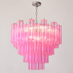 Элитная Люстра Textured Glass Pink Chandelier Ярко Розовое стекло варинант исполнения - 4 | Loft Concept во Владивостоке
