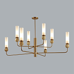 Люстра на штанге с 8-ю цилиндрическими матовыми плафонами и шарами из камня Orb Essence варинант исполнения - 10 | Loft Concept во Владивостоке