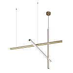 Люстра с 3-мя  пересекающимися цилиндрическими плафонами на тонких тросах Trumpet tube варинант исполнения - 4 | Loft Concept во Владивостоке