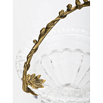 Чаша из прозрачного стекла на ножке с бронзовой ручкой в виде ветки Eden Garden варинант исполнения - 5 | Loft Concept во Владивостоке