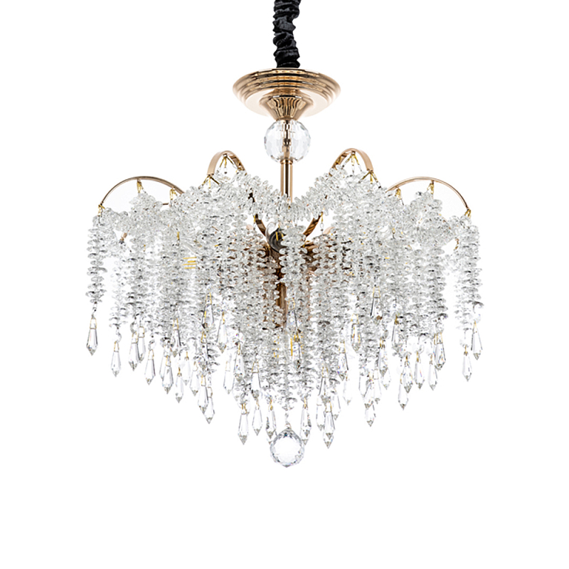 Люстра с хрустальными подвесками Crystal Classic Fairytree Chandelier 12 Золотой Прозрачное Стекло во Владивостоке | Loft Concept 