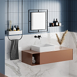 Настенное зеркало квадратной формы в черной металлической раме CORNER MIRROR BLACK варинант исполнения - 2 | Loft Concept во Владивостоке