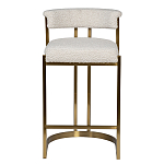 Стул барный букле бежевый с каркасом цвета матовое золото Tactility варинант исполнения - 1 | Loft Concept во Владивостоке