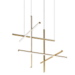 Люстра с 6-ю  пересекающимися цилиндрическими плафонами на тонких тросах Trumpet tube варинант исполнения - 1 | Loft Concept во Владивостоке