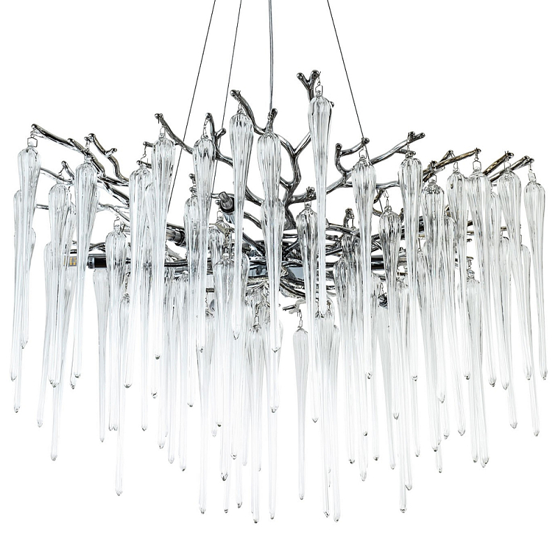 Люстра с хрустальными подвесками Frozen Drops Chandelier Chrome 10 Прозрачный Хром Люстра с хрустальными подвесками Frozen Drops Chandelier Chrome 10 Прозрачный Хром во Владивостоке | Loft Concept