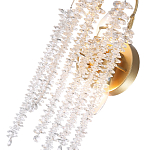 Бра с хрустальными прозрачными подвесками и круглым основанием золотого цвета FAIRYTREE Light варинант исполнения - 2 | Loft Concept во Владивостоке