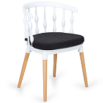 Пластиковый стул на ножках из массива бука Ferret Spiral White варинант исполнения - 7 | Loft Concept во Владивостоке