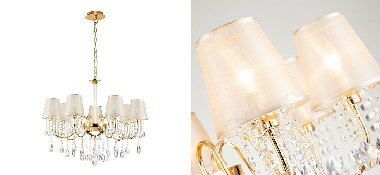 Люстра золотого цвета с хрустальным декором Dainty Light Люстра золотого цвета с хрустальным декором Dainty Light - Loft-Concept во Владивостоке