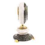 Часы настольные бронзовые из натуральных камней Мрамор и Змеевик Stone Clock варинант исполнения - 9 | Loft Concept во Владивостоке