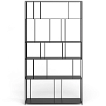 Стеллаж из металла широкий Wide Menzie Metal Rack Black варинант исполнения - 2 | Loft Concept во Владивостоке
