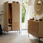 Шкаф с геометрическим рисунком на дверцах Anders Dark Wood варинант исполнения - 6 | Loft Concept во Владивостоке