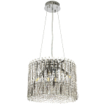 Круглая люстра с металлическими и хрустальными подвесками Bonnay Crystal Chrome Chandelier варинант исполнения - 2 | Loft Concept во Владивостоке